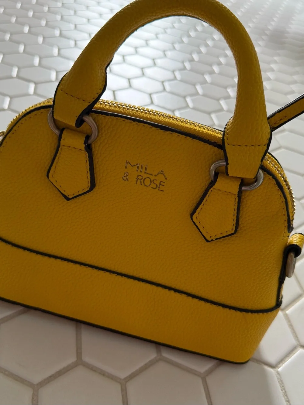 Yellow Pebbled Dome Satchel